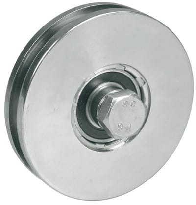 Ronde groefwiel van 100 mm met een groef van 8 mm voor kabels, inclusief bout en moer