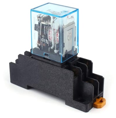 Mini relais 220V 10A DPDT met 8 pinnen en socket basis voor automatisering en industriële toepassingen