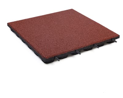 Rubbermagazijn - Rubberen tegels - Rood - Dikte 4,8cm - 50x50cm - Rubbertegel met verbindingspennen - Speelplaatstegel - Prijs per stuk