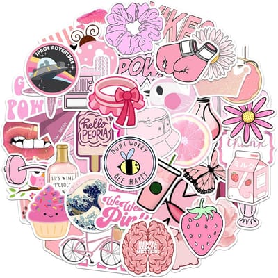 100 Coquette Stickers - Mooie Roze Esthetische Decals voor Verjaardagsdecoratie