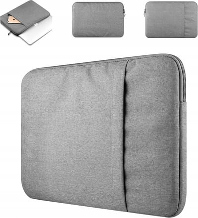 MOZY - Laptophoes - 15.6 Inch - Grijs - met Zijvak - Universeel - Zachte Binnenvoering - Spatwaterdicht - Laptopsleeve - Laptop Case - Laptop Sleeve - Laptoptas - Laptop Cover