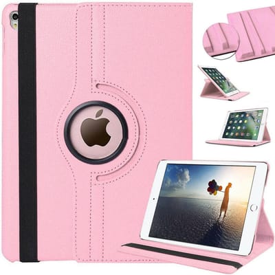 Draaibaar Hoesje 360 Rotating Multi stand Case - Geschikt voor: Apple iPad Air 1 2013 / Air 2 2014 / 2017 / 2018 9.7 inch - Lichtroze