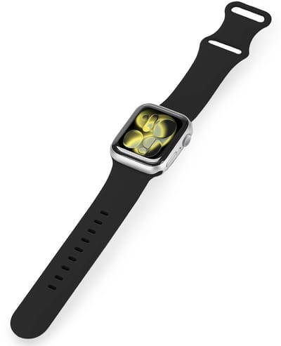 Horloge Bandje Geschikt voor Apple Watch 1, 2, 3, 4, 5, 6, 7, 8, 9, 10, 11, SE - 42/44/45/46 mm Bandje Siliconen Polsband - Siliconen Bandje Smartwatch - Zwart