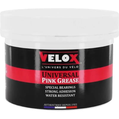Roze fietsvet voor lagers in een potje Velox