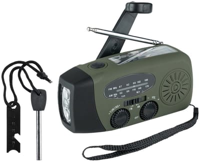 Fosco Noodpakket/Survival prep set - noodradio met handzwengel - magnesium vuurstarter set