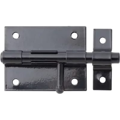 Alberts Boutgrendel Met Tegenstuk - Zwart Gecoat Ruwstaal - 70x100 Mm