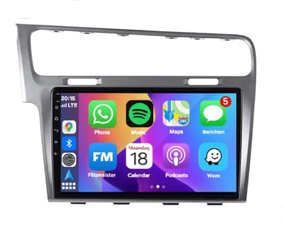 Autoradio 2/32GB met Carplay en Android auto | Geschikt voor Vw Volkswagen Golf 7 2012-2020 | Radio scherm met Navigatie | 2012 2013 2014 2015 2016 2017 2018 2019 2020 | TSI GTI R GTD licht zilver grijs