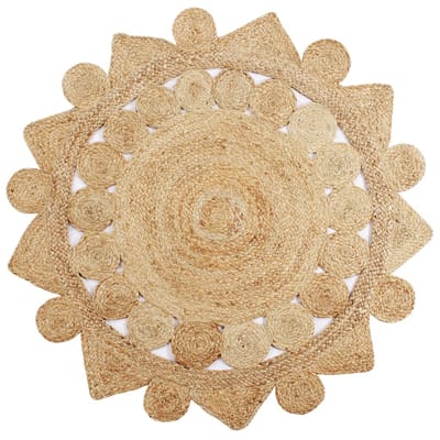 vidaXL - Vloerkleed - handgemaakt - 150 - cm - gevlochten - jute