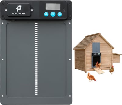 Automatische Kippendeur - Hok Deuropener - Pluimvee Beveiliging - Programmeerbare Timer - 35x24x5cm - Lichtgrijs