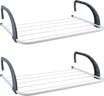 MSV Inklapbaar wasgoedrekje - 2x - klein droogrek - 3 meter waslijn - Ophangbaar - 34 x 51 cm - radiator/deur