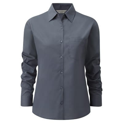 Russell Collectie Dames / Dames Lange Mouwen Shirt (Konvooi Grijs)