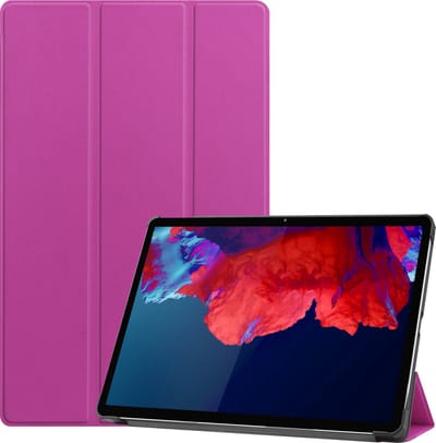 Hoesje Geschikt voor Lenovo Tab P11 Plus - Dun & Stevig - Trifold Bookcase - Hard Cover - Hardcover Book Case - Tablet Hoes - Paars