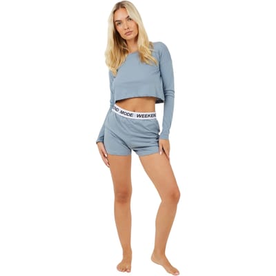Brave Soul Effen loungewear-set voor dames in weekendstijl (Citadel Blauw)
