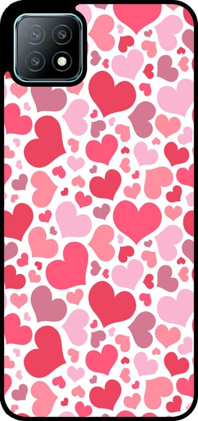 Smartphonica Telefoonhoesje Geschikt voor Oppo A53 5G / A72 5G / A73 5G met Hartjes Print - Hearts Design TPU Backcover Case - Kinder Hoesje met Hartjes Design geschikt voor Oppo A53 5G;Oppo A72 5G;Oppo A73 5G