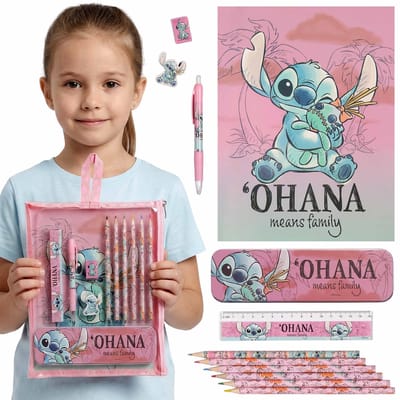DISNEY Stitch Grote schoolset voor meisjes, set schoolbenodigdheden, set schrijfwaren