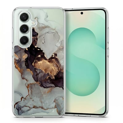 Hoesje - Geschikt voor Samsung Galaxy S25 / S24 - Marmer Design - Shockproof Telefoonhoes - Transparante Back Cover Wit