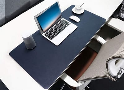 Bureauonderlegger Leer - Bureau mat Schrijfmat - Bureau Organiseren - Antislip PU Leer - 70x40cm - Donkerblauw