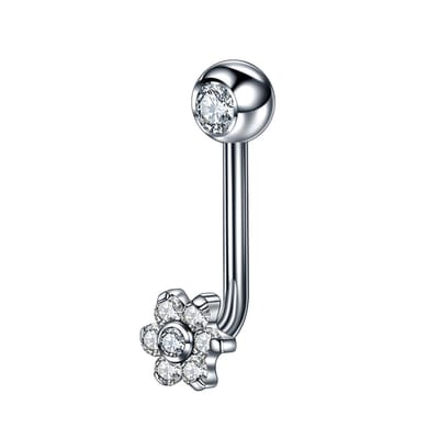 Piercing titanium bloem wit 1.6x11 - LMPiercings