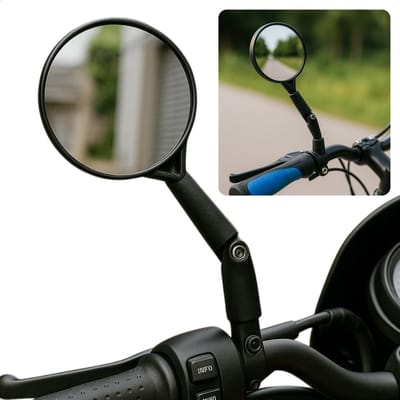 Cheqo® Fietsspiegel Zwart - Verstelbaar - Fiets Spiegel - Universeel