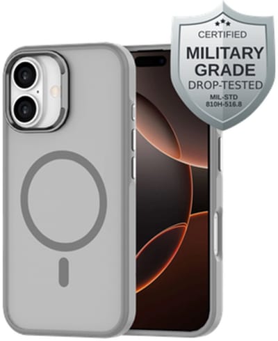 Just in Case hoesje geschikt voor iPhone 16 Hoesje geschikt voor MagSafe - Military Grade Backcover - Grijs