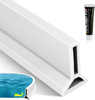 Douche Afdichting Strip - Waterkerende Drempel - Badkamer Droog Houden - Zelfklevend Flexibel Ontwerp - 1.5 Meter Lengte - Wit