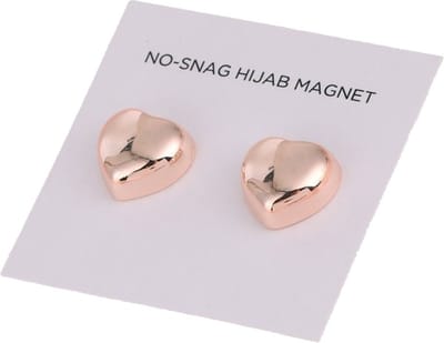 2x Hoofdoek Magneet - Magnetische Broche Hart - Magneetbroche - Sjaal - Hijab Accessoires - Abaya - 14mm - Set 2 Stuks - Shiny Rosé Goud