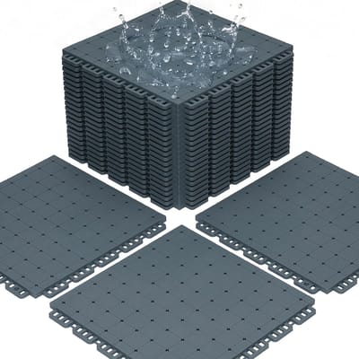 Modulaire Vloertegels - In elkaar grijpende Tegels - Sportveld Aanleggen - Antislip Weerbestendig - 30.5 x 30.5 cm - Grijs