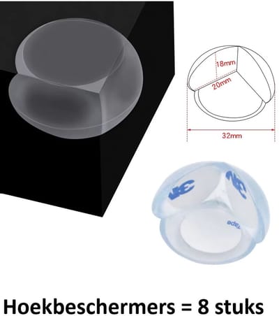 8 stuks Hoekbeschermers baby – Rond - Tafelhoek beschermers - Hoekbeschermer tafel - Transparant- Underdog Tech