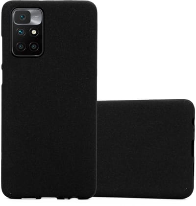 Cadorabo Hoesje geschikt voor Xiaomi RedMi 10 in FROST ZWART - Beschermhoes gemaakt van flexibel TPU silicone Case Cover