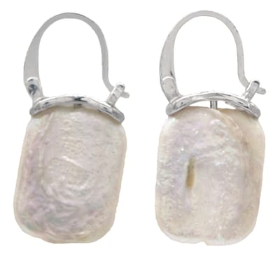 Oorbellen Parelmoer - RVS - 3x1,2 cm - Zilverkleurig