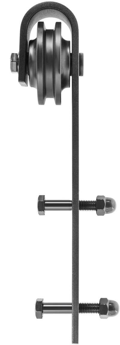 Schuifdeurbeslagkit, 366 Cm,150 Kg Koolstofstaal Dragende Rail, Dubbele Schuurdeurkit voor 35-45 Mm Dikte en 183 Cm Breed Paneel