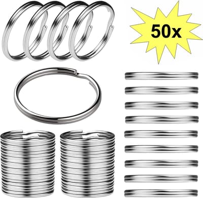 Fako Bijoux - Sleutelring - 25mm - Sleutelringen - RVS - Staal - Classic - Zilver - 50 Stuks