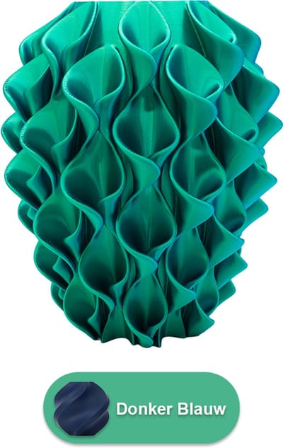 Bluma moderne vaas - Decoratieve vaas - Donker blauw - 3d geprinte vaas – geschikt voor droogbloemen - 34CM