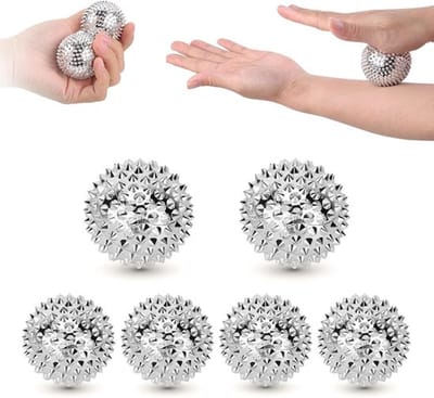Massagebal Egel - 6 Stuks - Fitnessbal - Myofasciale Bal - Triggerpoint Massage Bal - Ronde Massagebal Voor Hand, Voet En Rug - Voor Zelfmassage Van Verschillende Delen Van Het Lichaam - Verschillende Formaten - Met Diameter 3.2/4.7cm
