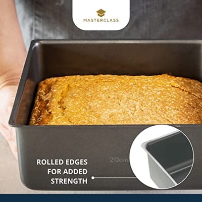 Bakplaat en taartvorm met antiaanbaklaag, vierkant, 20 cm, diepe taartvorm