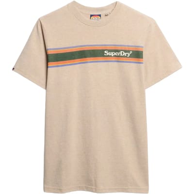 Superdry - Gestreept T-shirt met venue-logo en relaxte pasvorm - Heren - T-shirts
