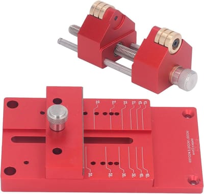 Chisel slijper set met aluminium slijpgids, hoekverstelling van 15 tot 45 graden en precisie-caliper voor houtbewerking en gereedschap.