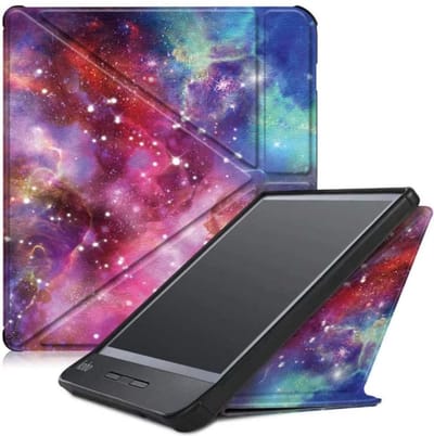 Geschikt voor Kobo Clara HD hoes Galaxy Print Bookcase - Geschikt voor Kobo clara hd cover Smart case - Geschikt voor Kobo clara hoes- hoes Geschikt voor Kobo Clara HD - Kunstleer - Trifold Bookcase hoesje