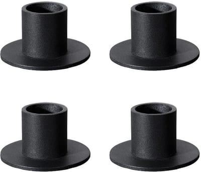 Dailygoods - Kandelaar 4 stuks zwarte kandelaars retro kandelaars staafkaarsen metalen kaarsen standaard voor puntige kaarsen decoratie voor eettafels, Kerstmis, verjaardag, bruiloft, housewarming party