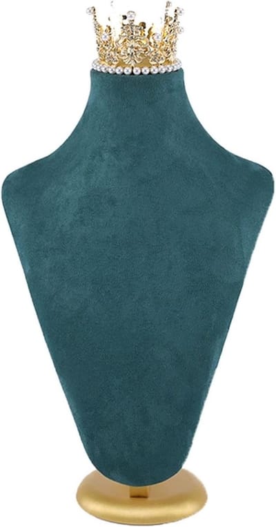 Sieraden Display Standaard - Hanger Houder - Juwelen Presenteren - PU Leer Suede - Maat S - Groen
