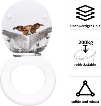 closing mechanism I High quality - toiletdeksel met snelsluiting voor eenvoudige reiniging, Duroplast wc-deksel