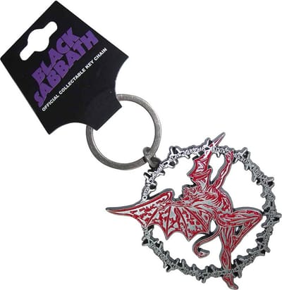 Black Sabbath - Daemon Ring Sleutelhanger - Zilverkleurig/Rood