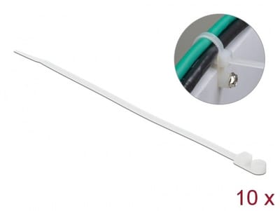 Tie-wraps met montagegat | 200 x 4,8mm | transparant | 10 stuks