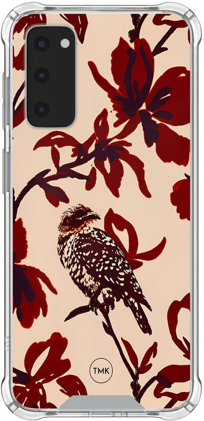 Shockproof hoesje geschikt voor Samsung Galaxy S20 FE - Bloemenpracht - Schokbestendig - Verhoogde randen - TPU case - Extra Sterke Back Cover - Bloemen - Transparant, Rood