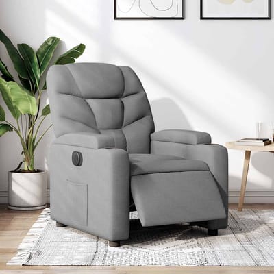 vidaXL - Fauteuil - elektrisch - verstelbaar - stof - lichtgrijs