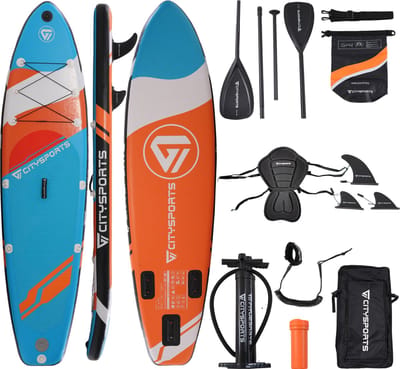 CITYSPORTS SUP Board - Paddle Board - Opblaasbaar Paddle Board - Verstelbare Peddel - Complete Set - 320 cm - Max. 160 kg