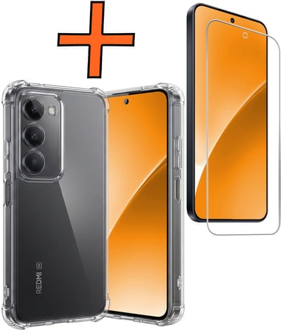 Hoes - Met Screenprotector - Geschikt voor Xiaomi 15 - Sterk & Shockproof - Siliconen Case - Back Cover - Telefoon Hoes - Shock Proof - Transparant
