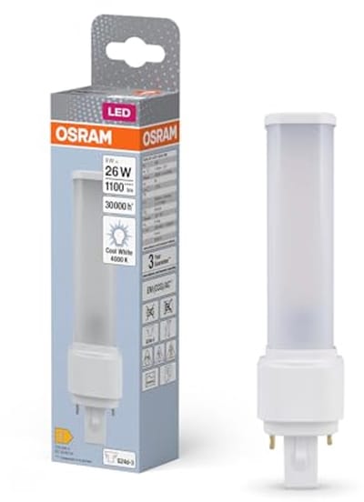 Energiebesparende LED Lamp G24D-3, 9 Watt, 1100 Lumen, Koel Wit, Rotatable, Vervanging voor Conventionele 26W Lamp