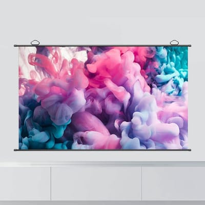 Projectiescherm - Beamerdoek Wanddoek - Films Kijken - Handmatig Oprolbaar - 60 inch 16:9 - Wit