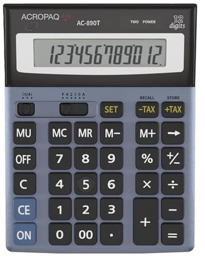 Rekenmachine met Extra Grote Toetsen - 12-Cijferig LCD-Display, Dual Power, Geheugen, Snelcorrectie en Percentageberekening